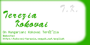 terezia kokovai business card